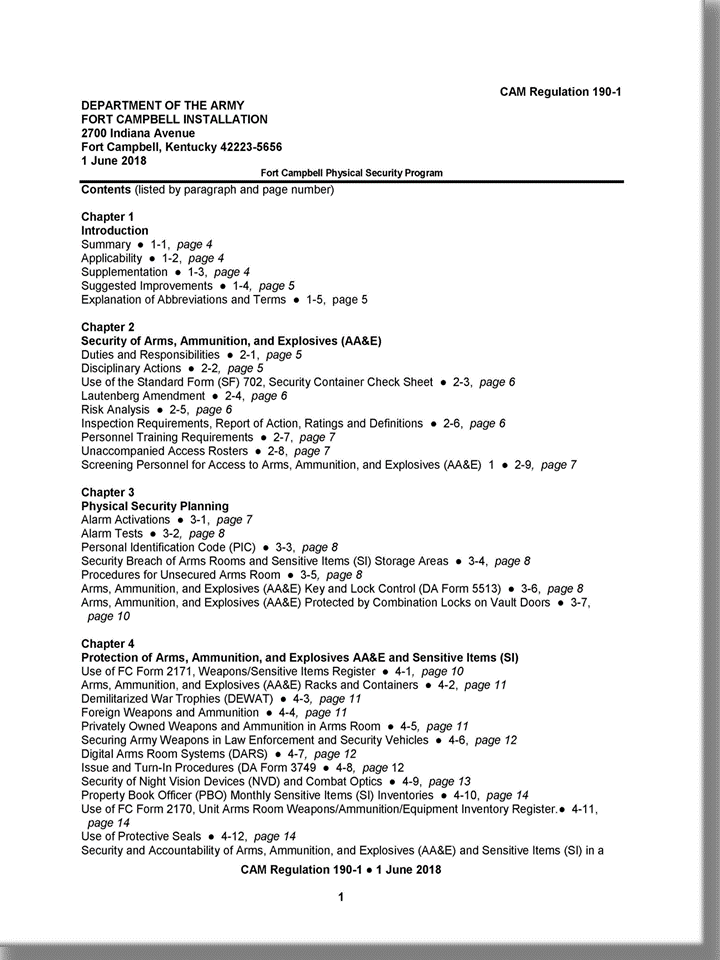 CAM Regulations - Fort Campbell - iSportsman